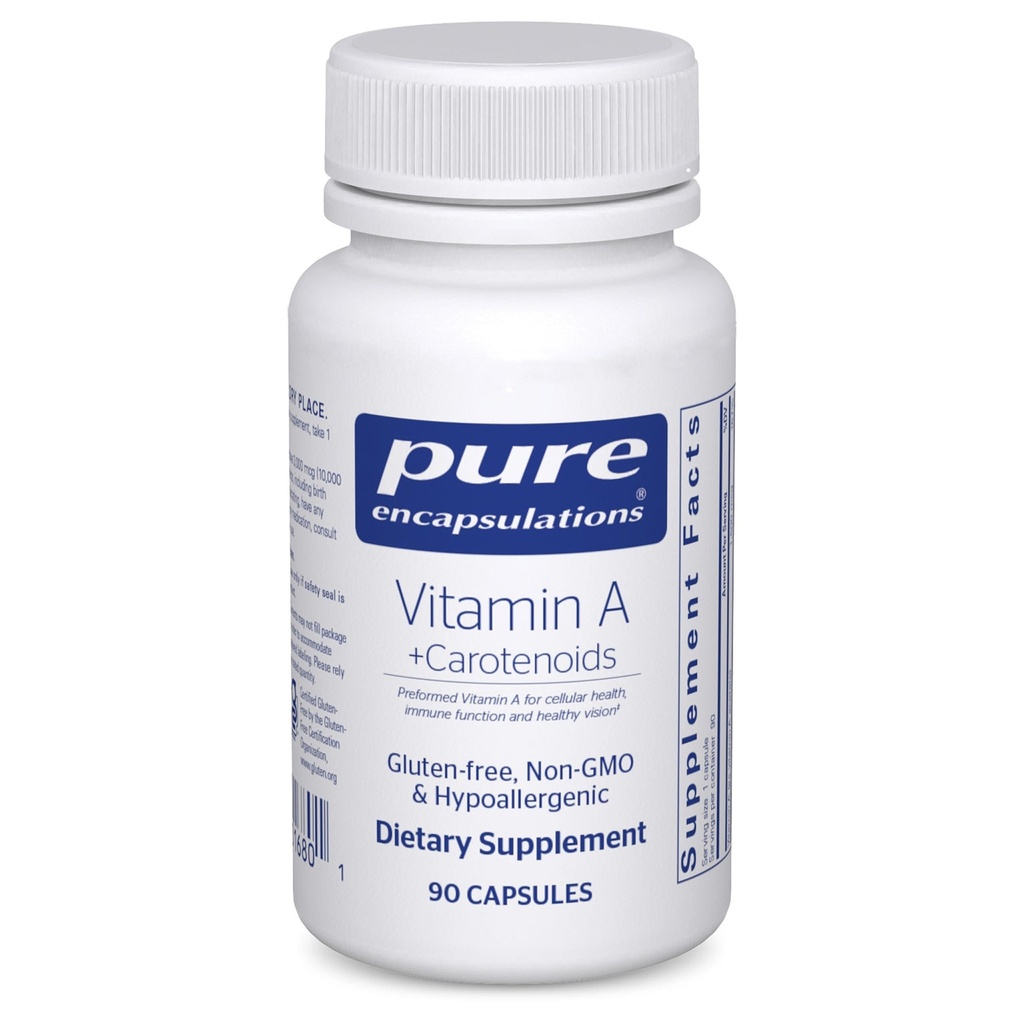 טהור Encapsulations ויטמין A + Carotenoids (Lutein, Zeaxanthin ו Astaxanthin) | תוסף Hypoallergenic Dietary