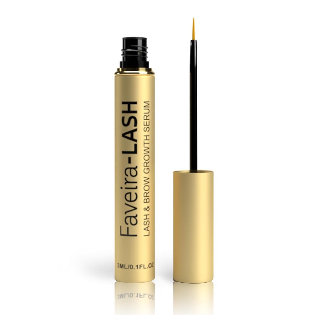 Eyelash Serum for Eyelash growth: Faveira Beauty Eyelash ו- Brow Serum with Advanced Formula for Longer Fuller and Thicker Luscious Lashes and Brows 3ML