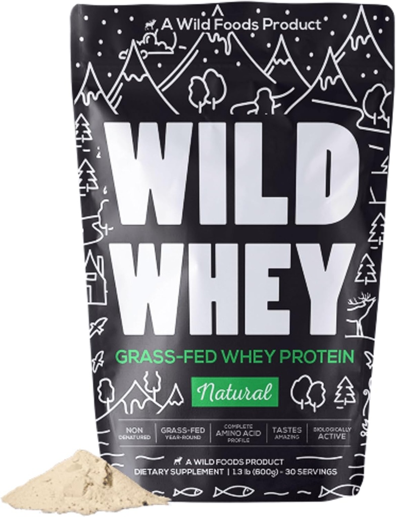 Raw Grass-Fed Whey חלבון, תהליך קר, פרות לא רוויות, פסים, פחמימות נמוכות, Keto, Paleo Friendly, GMO-Free, Gluten-Free, rBGH-Free, USA Made, 480g חלבון (1.32 פאונד Unflavored)