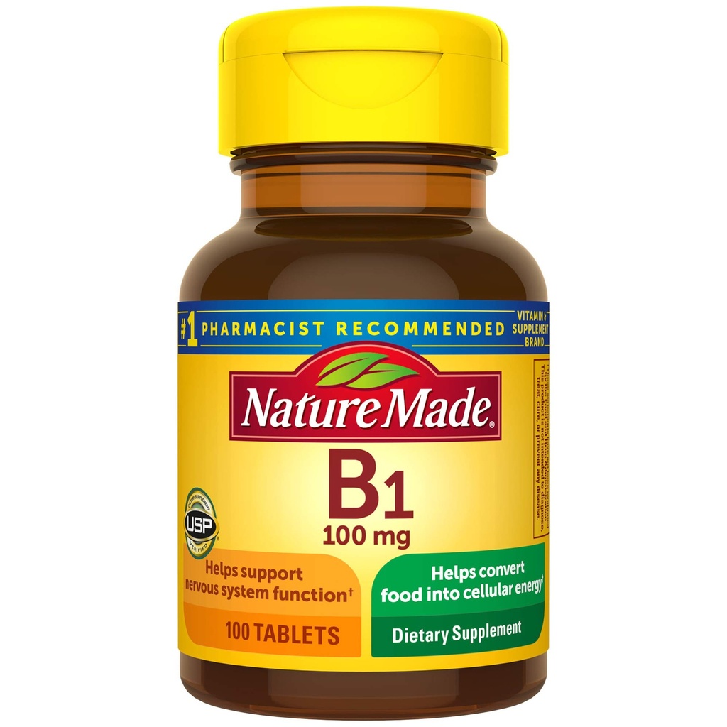 ויטמין B1 100 מ"ג טבליות, 100 Count for Metabolic Health