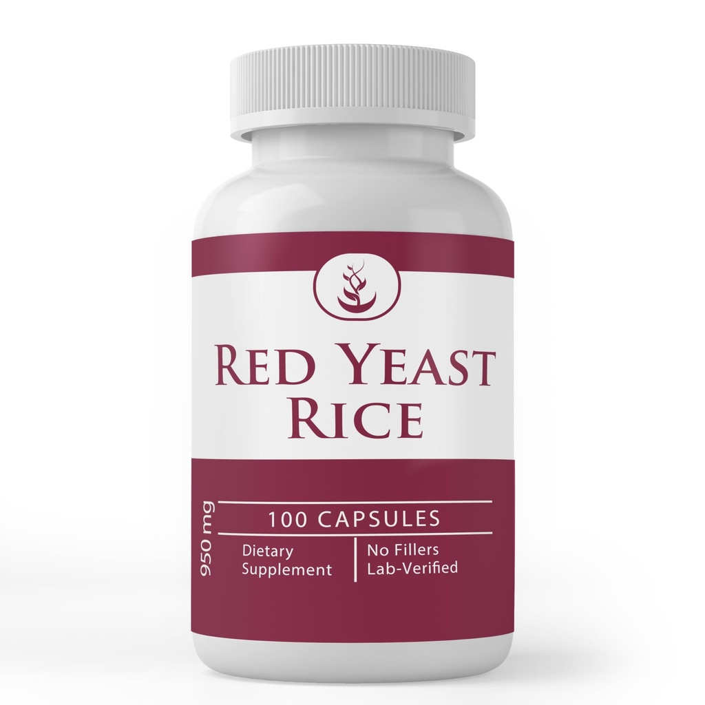 תמצית של Yeast אורז Red Yeast, (100 קפסולות) תמיד טהורה, ללא תוספות או מילויים, מעבדה מאומתת