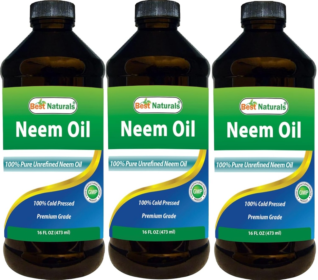 הטוב ביותר 100% שמן ניאם טהור, 100% קר Pressed ו unrefined - 16 OZ (3 בקבוקים)
