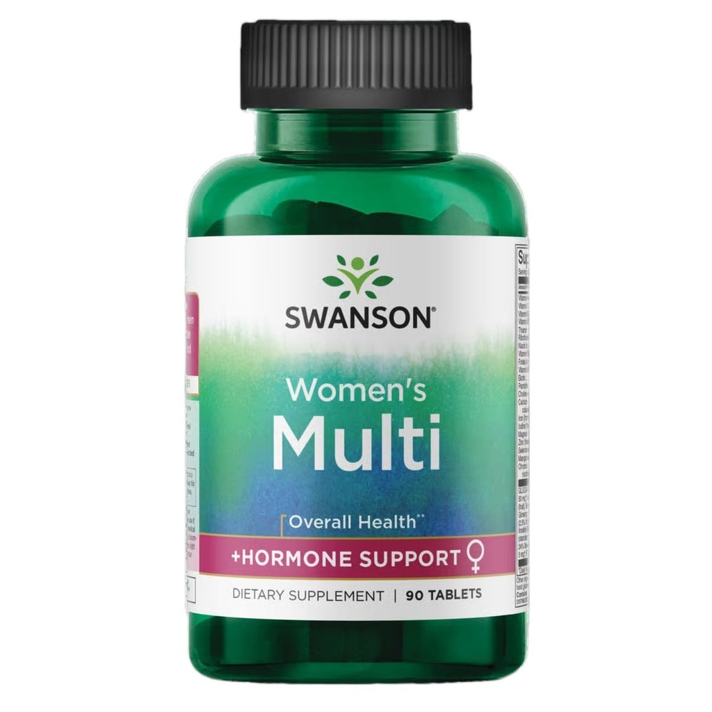 בסביבה הקרובה של Swanson Multi Women's Prime Multivitamin Multimineral Energy Immune הורמונלי Balance WellBeing Health 90 Tablets (Tabs)