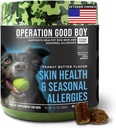 O.G.B. Operation Good Boy - SRE: Skin / Coat / Allergy תוסף עבור חיות מחמד - 90 Count Soft Chews - 12.7 oz - Made Natural Ingredients - Veteran Ownedededed