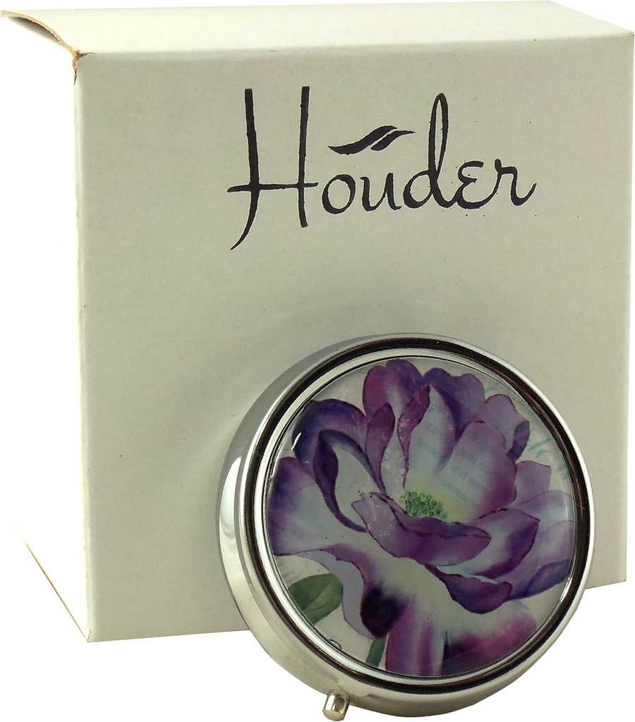 מעצב גלולת גלולה על ידי Houder - תיקי גלולות דקורטיביות עם תיבת מתנה - לשאת את המדים שלך בסגנון (פרח משולש)