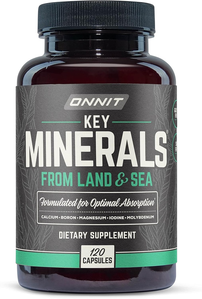 Onnit Key מינרלים: Calcium, Magnesium, Molybdenum ו- Iodine תוסף (120ct)