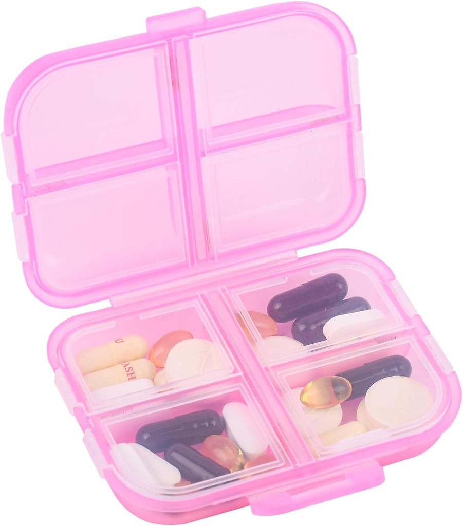 Travel PillPSKer Small 8 Grid השוואתיות גלולות הולדר Box - Portable Medicine Container Case - דיילי שבוע מארגנת