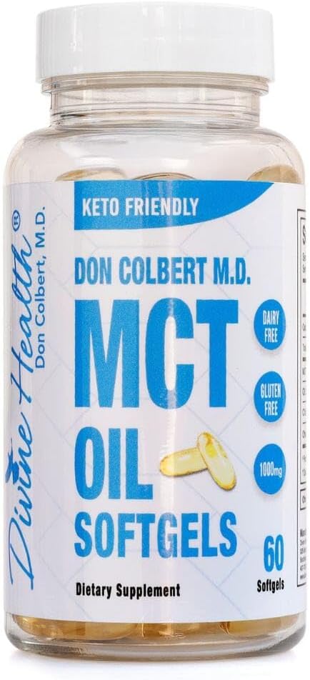 ד"ר קולברט, MD MCT שמן Softgels | על ידי Keto Zone & Divine Health | 1000 מ"ג של קוקוס אורגני | 60 Softgels