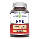פורמולות מדהימות HMB (Beta-Hydroxy Beta-Methylbutyrate) תוסף | 2000 Mg Per Serve | 120 טבליות | Non-GMO | Get Free | Made in USA