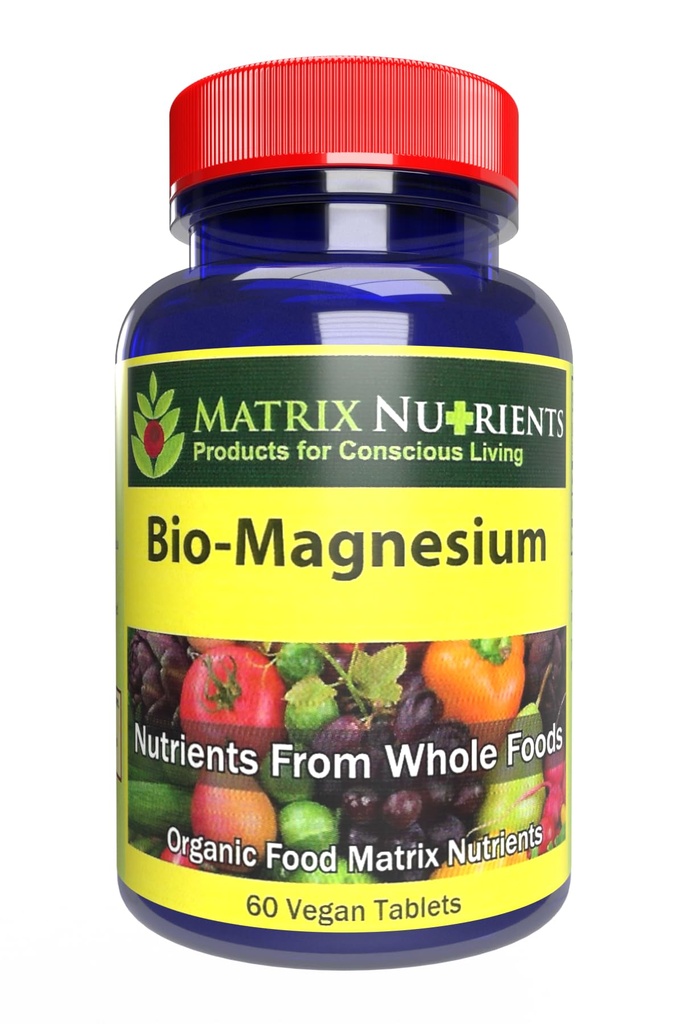 BIO-Magnesium - Premium Magnesium תוסף עבור: אנרגיה, לחץ דם, תפקוד שרירים, שינה, תפקוד עצבי, רמות סוכר בדם ועוד! - טבליות טבעוניות (60ct)