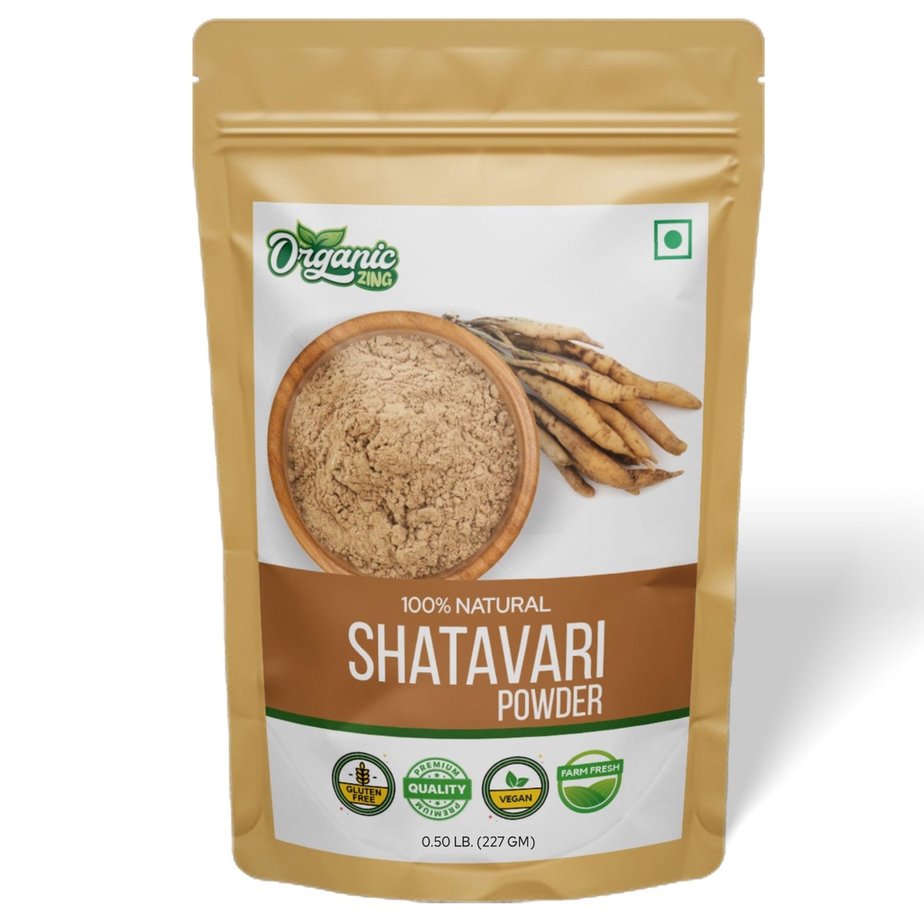 OrganIC ZING Shatavari אבקת לחלץ מ-Asparagus Racemosus Beneficial עבור בריאות נשים 8 oz (227 gm) Pack של 1