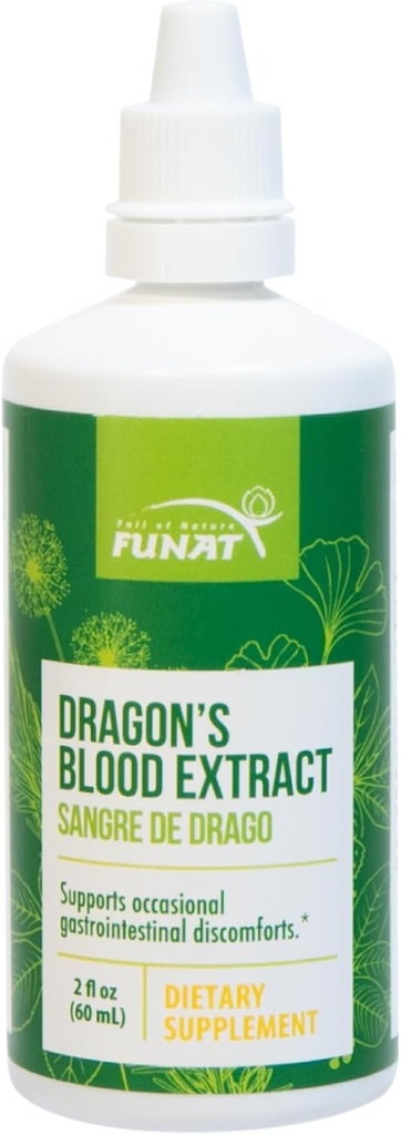 פליטת הדם של FUNAT Dragon's Drops - Natural Digestive Supplement for Gastro מעיים Support - 60 מ"ל | Sangre de Dragón Gotas