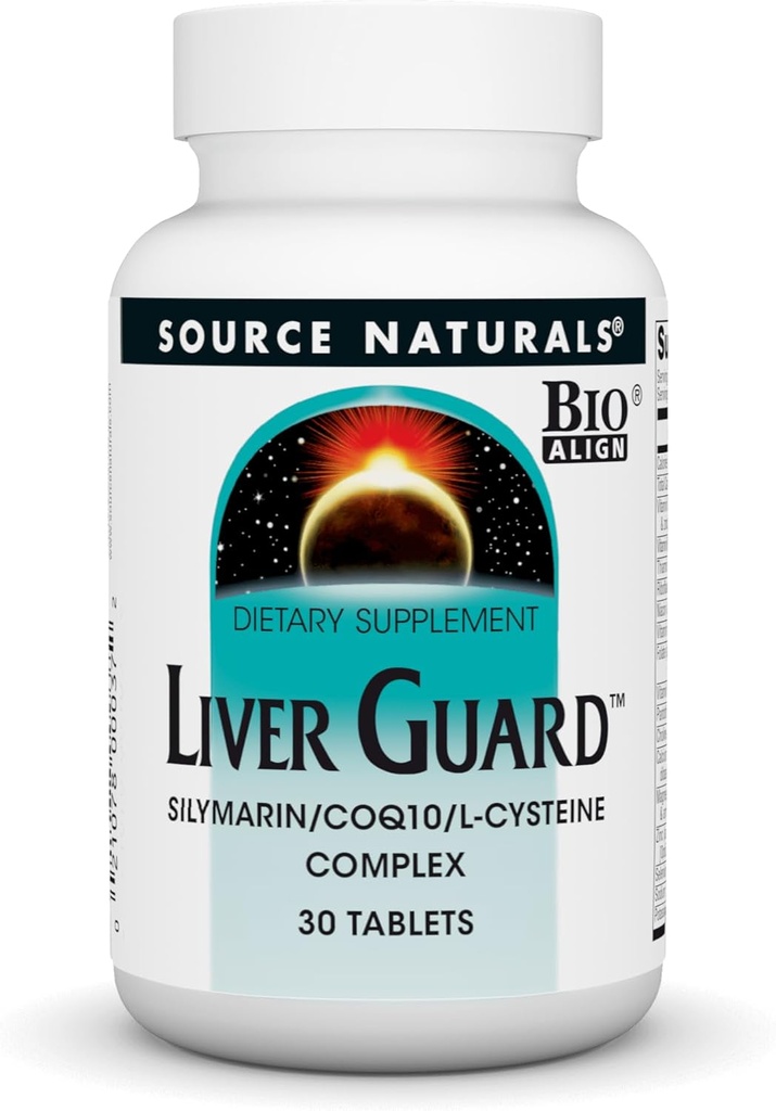 מקור Naturals Liver Guard - Silymarin, CoQ10, N-Acetyl Cysteine Complex - 30 טבליות