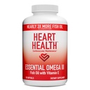 Heart Health Essential אומגה 3 שמן דגים עם ויטמין E - תוסף שמן דגים אומגה 3 שמן דגים עם EPA & DHA - Borpless Softgels from Sardines & Anchovies - Non-GMO, Gluten Free - 60 משרתים