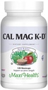 Maxi Health Men and Women 500 מ"ג Calcium תוסף עם ויטמין D3 (2000 IU), Magnesium (250 מ"ג) ויטמין K2 (150 mcg) - העצם, השיניים ותמיכה משותפת - 120 קפסולות