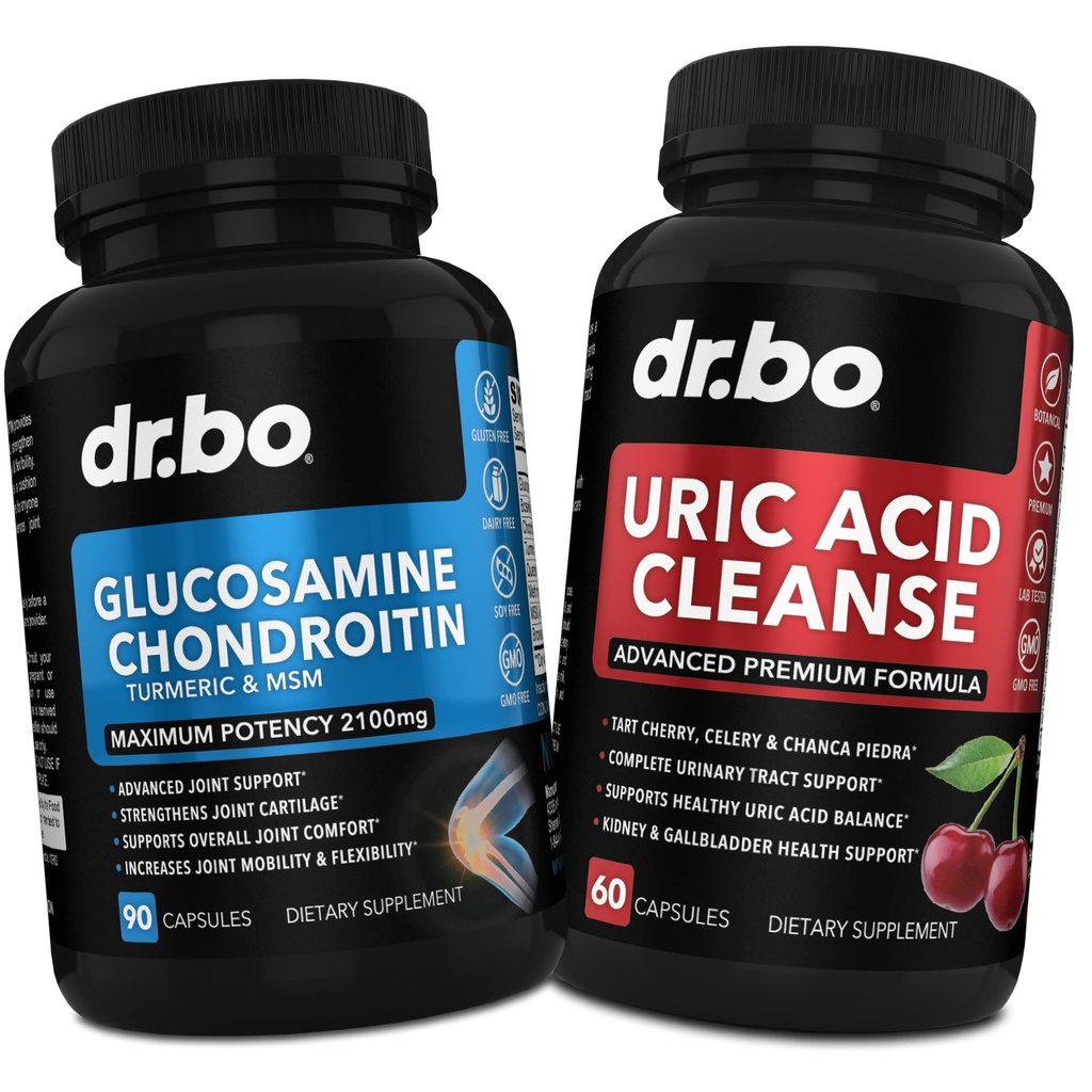 DR. BO Glucosamine Chondroitin Turmeric MSM - Uric Acid ניקויse תמיכה תוסף