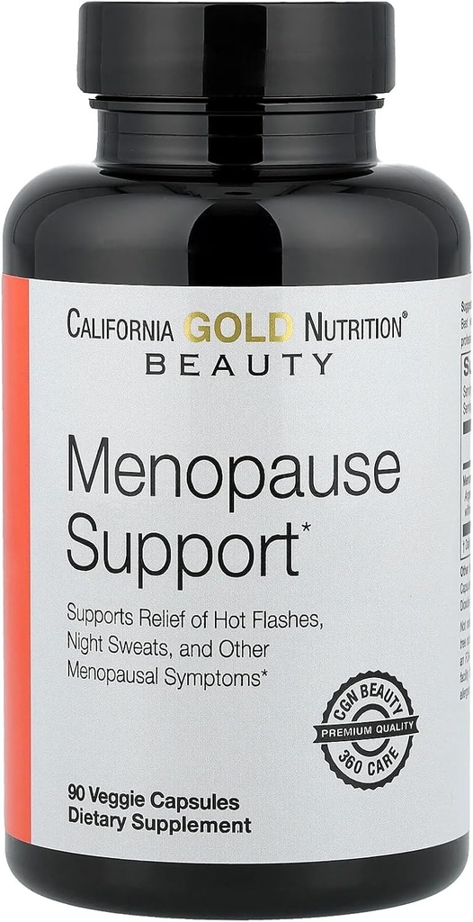 California Gold Nutrition Beauty, Menopause תמיכה עם אנג'ליקה ג'יגהס, Cynanchum wilfordii, Phlomis umbrosa ו- L-Leucine, 90 קפסולות Veggie