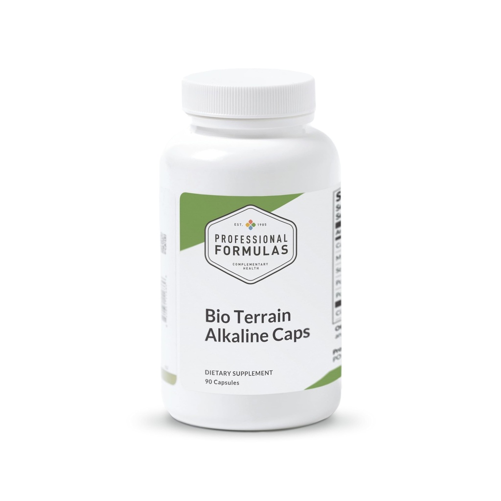 פורמולות מקצועיות Bio Terrain Alkaline Caps - תמיכה pH Balance, אלקטרוליטה Replenishment & cell Alkalinity - עם Calcium, Magnesium, Potum & Citric Acid - 90 קפסולות