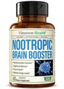 Nootropics Brain Support Supplement - Nootropic Brain Booster for Improved Focus, ריכוז וזיכרון. המוח nootropic לבריאות המוח, Mood & אנרגיה תמיכה. Non-GMO מיוצר בארה"ב. 60 קפסולות