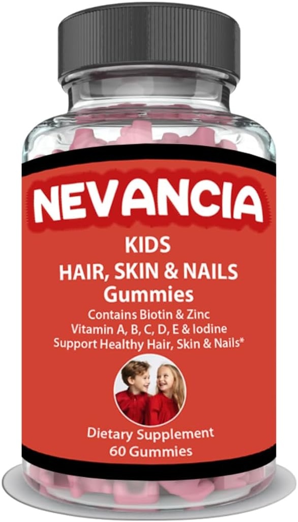 ילדים שיער, Skin & Nails Gummies מכיל ביוטין, ויטמין B, ויטמין C, Zinc, 60 חניכיים טעימים, לעזור לחזק ציפורניים, לגדל שיער בריא יותר, לתת לילדים עור טבעי
