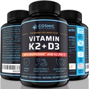 K2 D3 ויטמין תוסף 5000 Iu - for Healthier Bones, Blood, Heart, and Better Immunity - Enhanced Calcium Absorption with Bioperine - 100% טבעי ואלרגן חינם - ויטמין D3 K2 Mk7 5000 Iu