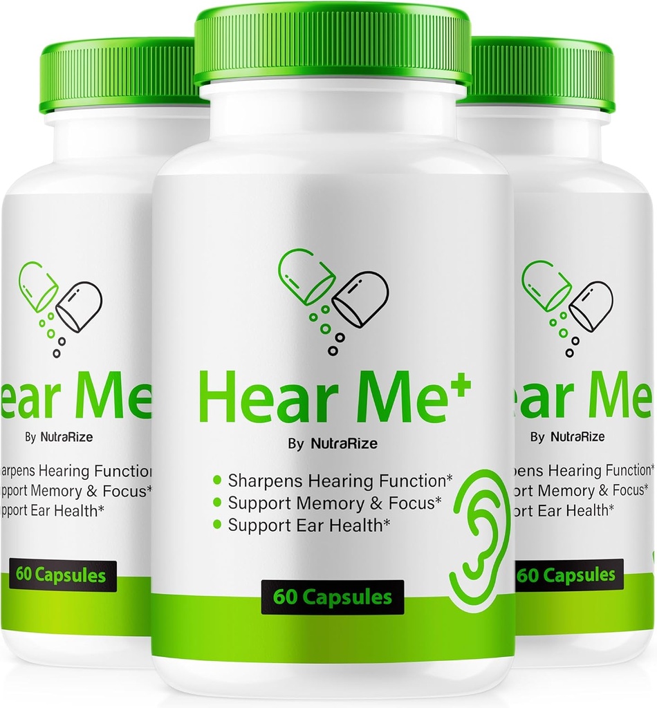 (3 Pack) לשמוע אותי + קפסולות, רשמי HearMe + Pills, Hear Me Plus Ear פורמולה עבור שמיעה בריאה, Premium HearMe Plus עבור בריאות אוזניים, תמיכה נקייה אוזניים טבעי, לשמוע אותי + סקירה (180 קפסולות)