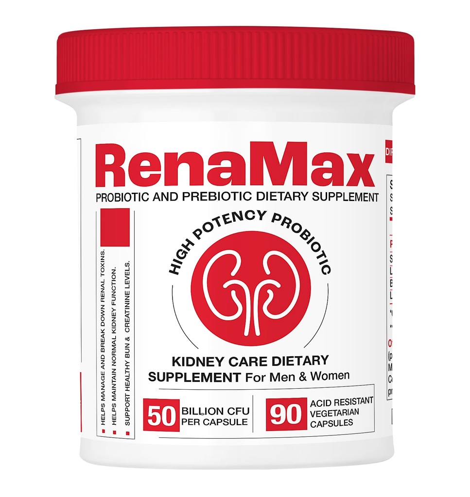קפסולת Kidney res & Kidney Care תוסף - Probiotic & Prebiotic תוספת לתמיכה בתפקוד קידני רגיל - 50 מיליארד CFU לקפסולה - Made in U.S.A (90 Caps (1 Pack)