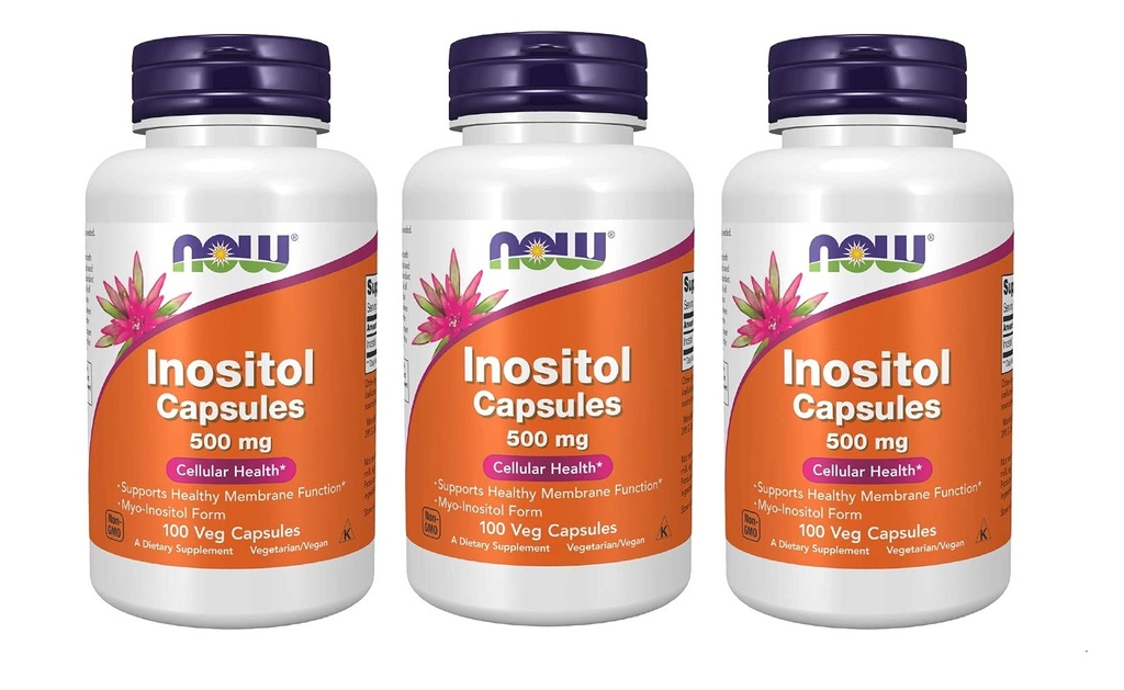 Now Foods Inositol 500 מ"ג,100 קפסולות (Pack of 3)