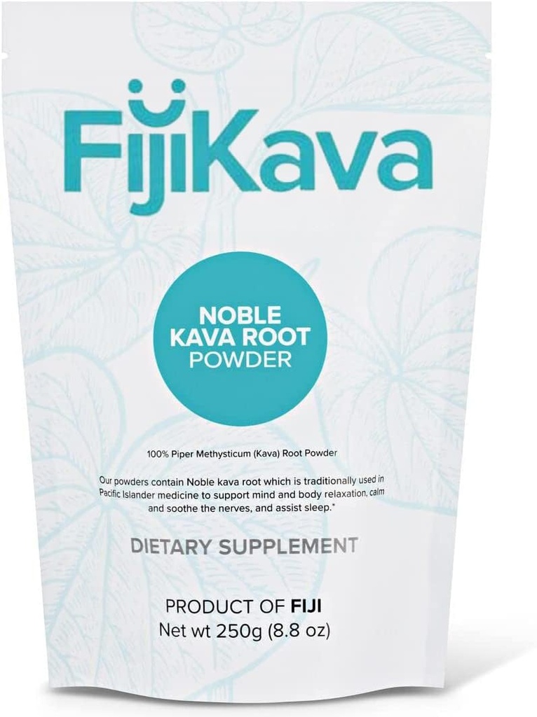 FijiKava מיידי Kava Kava אבקת 250g - Premium Kava Root אבקת עם תוכן גבוה Kavalactone - סיוע מרגיע טבעי עבור Calmness, הקלה מתח ותמיכה בשינה - Easy-to-Mix