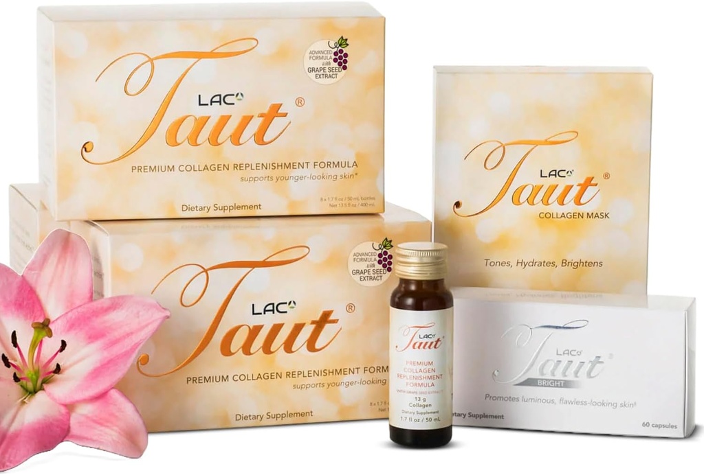 TAUT Premium Advanced Collagen - קולג'ן נוזלי לנשים קולג'ן שותה פורמולה מתקדמת להשקה, ויטמינים C, Wrinkles, קווים יפים ו-Sagging Skin - Best Liquid Collagen