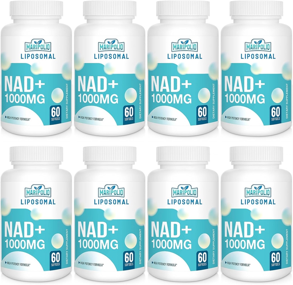 Liposomal NAD+ תוסף 1000 מ"ג | גבוה יותר NAD פונטיות | Max Absorption | Pure NAD תוסף | אנרגיה ותיקון דנ"א, הגנה, תפקוד המוח | 480 Softgels