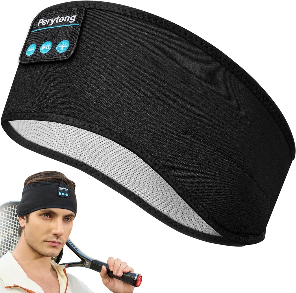 Perytong Sleep Headphones Wireless, Bluetooth Sports Headphones with Ultra-Thin HD Stereo Speakers, Unisex, Perfect for Sleep,Workout, Jogging,Yoga, Insomnia, Air Travel, מדיטציה