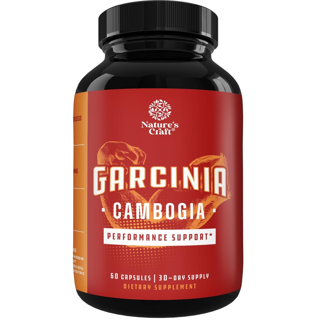 Strong Garcinia Cambogia לחלץ קפסולות עם 60% HCA - non-Stimulant Garcinia Cambogia ירידה במשקל תוספת עם hydroxycitric Acid & Chromium for Balance, Energy & Metabolism תמיכה - הרוזן 60