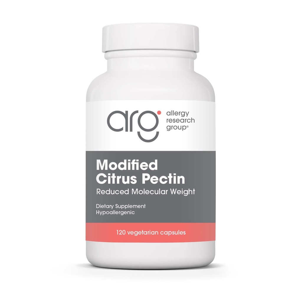Allergy Research Group Modified Citrus Pectin - תוספת תזונתית עבור Detox טבעי ניקויse, Citrus Pectin אבקת קפסולות עם ירידה במשקל מולקולרי - 120 קפסולות צמחוניות