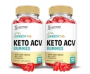 (2 Pack) Speedy Keto ACV Gummies מתקדם פורמולה 1000MG Speedy Ketomies Apple Cider Vinegar פורמולה עם אבקת מיץ Pomegranate B12 טבעוני non GMO 120 חניכיים