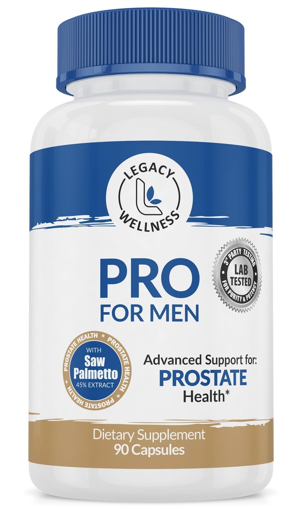 תוספי בריאות Prostate עבור גברים עם Saw Palmetto, Beta Sitosterol + תומך אורונציה בריאה ו Flow, מצמצם את נסיעות Urges & אמבטיה אז אתה יכול לישון טוב + DHT חוסם, 90 קפסולות