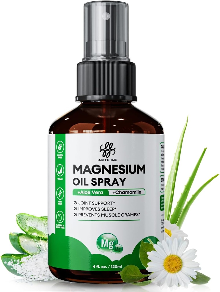 Magnesium Oil Spray - Magnesium Spray for Feet & Body, Leg Cramps, Joint Health & Sleep Support, Nourish Skin - Pure, Topical and Natural Oil from Ancient מינרלים, 4oz