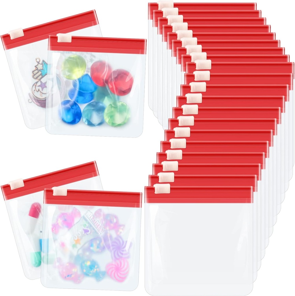 24 Pieces Pill Pouch Bags Zippered Set Reusable Translucent Medicineer Sealing Travel plastic Bags with Slide Lock for Storage