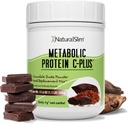 אבקת חלבון טבעית Slim עם ויטמינים ומינרלים Metabolic C-Plus - אבקת החלפת Meal Fortified עם ויטמין C, Zinc & Amino Acid - אבקת חלבון שוקולד 10 לשרתים 1.1 lb.