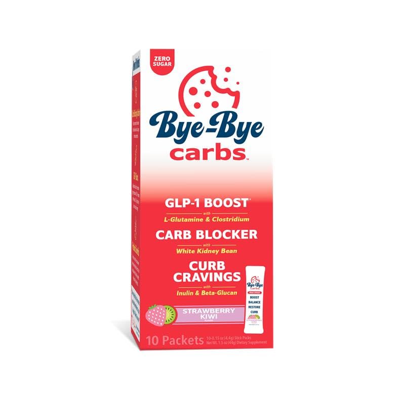 Bye-Bye Carbs - Carb Blocking drink Mix - Fight Cravings, Feel Full Longer, & Support Digest Sugar-Free & Keto Friendly - Strawberry קיווי