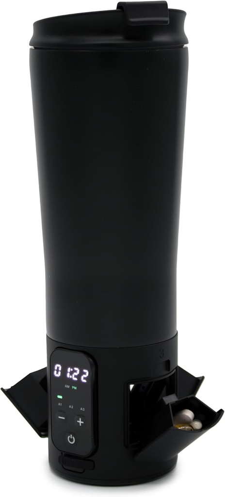 e-Pill Smart 12.5 oz Stainless Steel Tumbler Water Pill Productionser ו- Medicineתזכורת