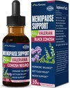 תוספי תזונה תוספת Menopause טיפות תמיכה, Estroven Menopause הקלה Tincture for Hot Flashes & Night Sweats with Black Cohosh, ולריאן. 2oz