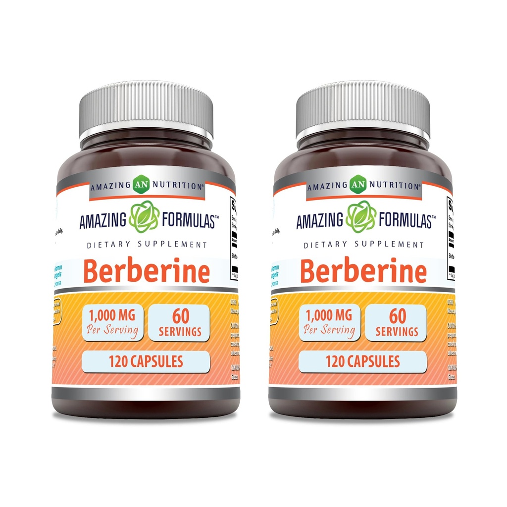 פורמולה מדהימה Berberine 1000 מ"ג פר קפסולות לשרת | Non GMO Gluten Free | Made in USA (120 | 2 Pack)