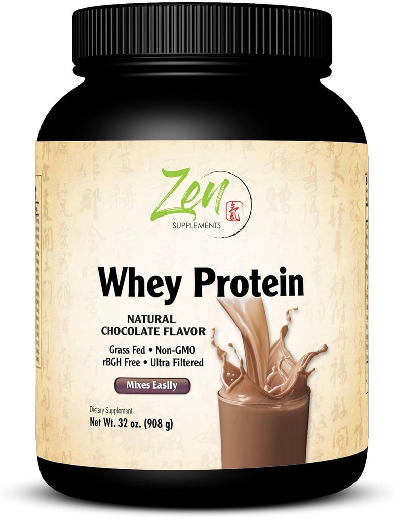 תוספי זן - אורגני Grass פד Whey חלבון 19g Per לשרת Keto Friendly - שוקולד 32 Oz-Powder