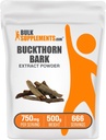 BulkSupplements.com Buckthorn Bark אבקת - Buckthorn Bark אבקה, Herbal Supplement - טבעוני וגלוטן חינם, 750 מ"ג לשרת, 500g (1.1 lbs) (Pack of 1)