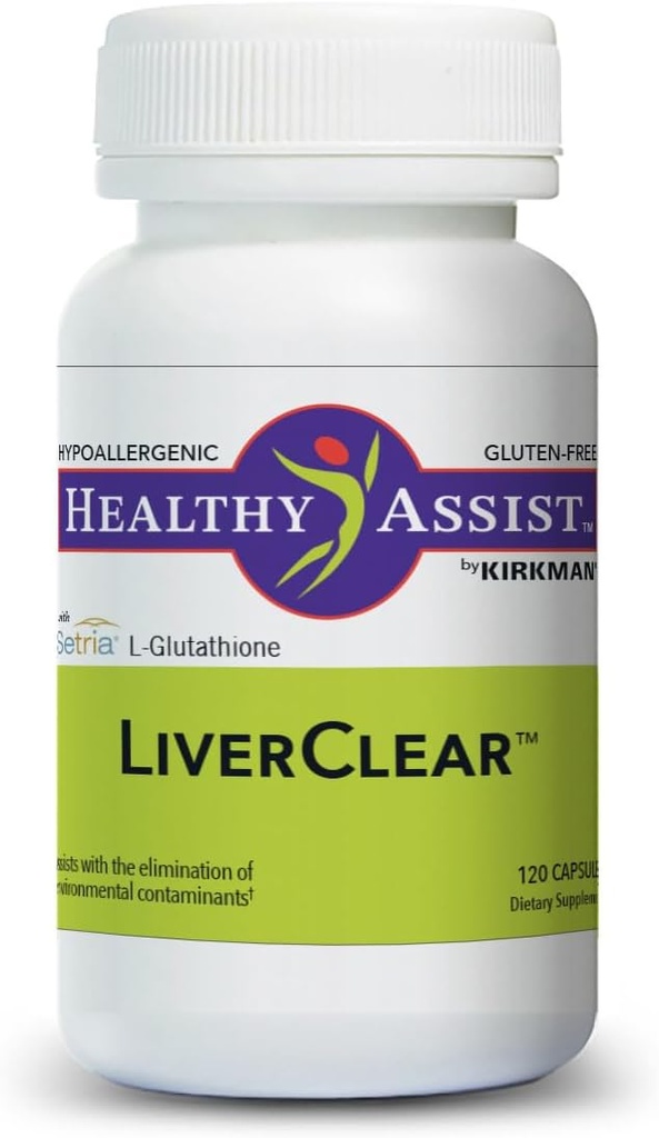 קירקמן LiverClear תוסף, 120 קפסולות, ניקוי גוף עם ויטמין C, E, Selenium, Tairine, Curcumin, Milk Thistle, Glutathione, NAC & Calcium כדי לתמוך במסלולי ניקוי טבעיים של הגוף