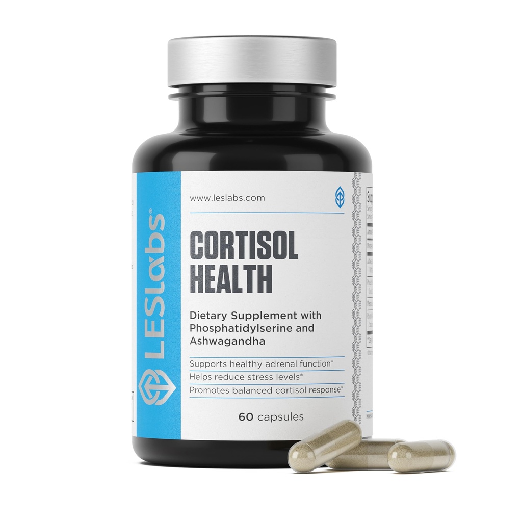מעבדות Cortisol בריאות - הקלה מתח, איזון Cortisol תגובה, מנוחה ושינה עמוקה - Phosphatidylserine, Magnesium, Magnolia Bark, Rhodiola Rosea & Ashwagandha - non-GMO - 60 קפסולות