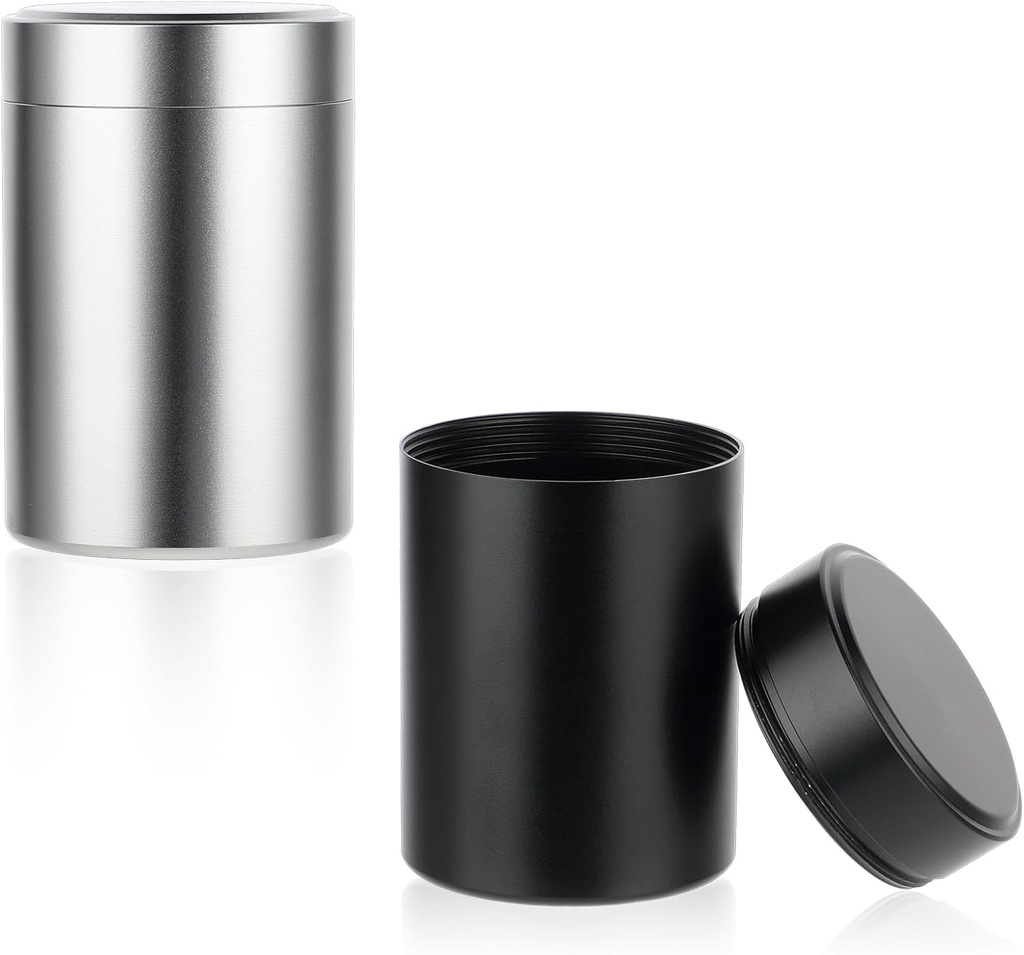 2pcs Portable Metal PillPSKer, Round Daily Pill Box Holder Pocket Small Pill Case Medicine מארגנת את הוויטמינים בבקבוקי בקבוק המכילה עבור נסיעות שמן דגים בחוץ (Black+Silver)