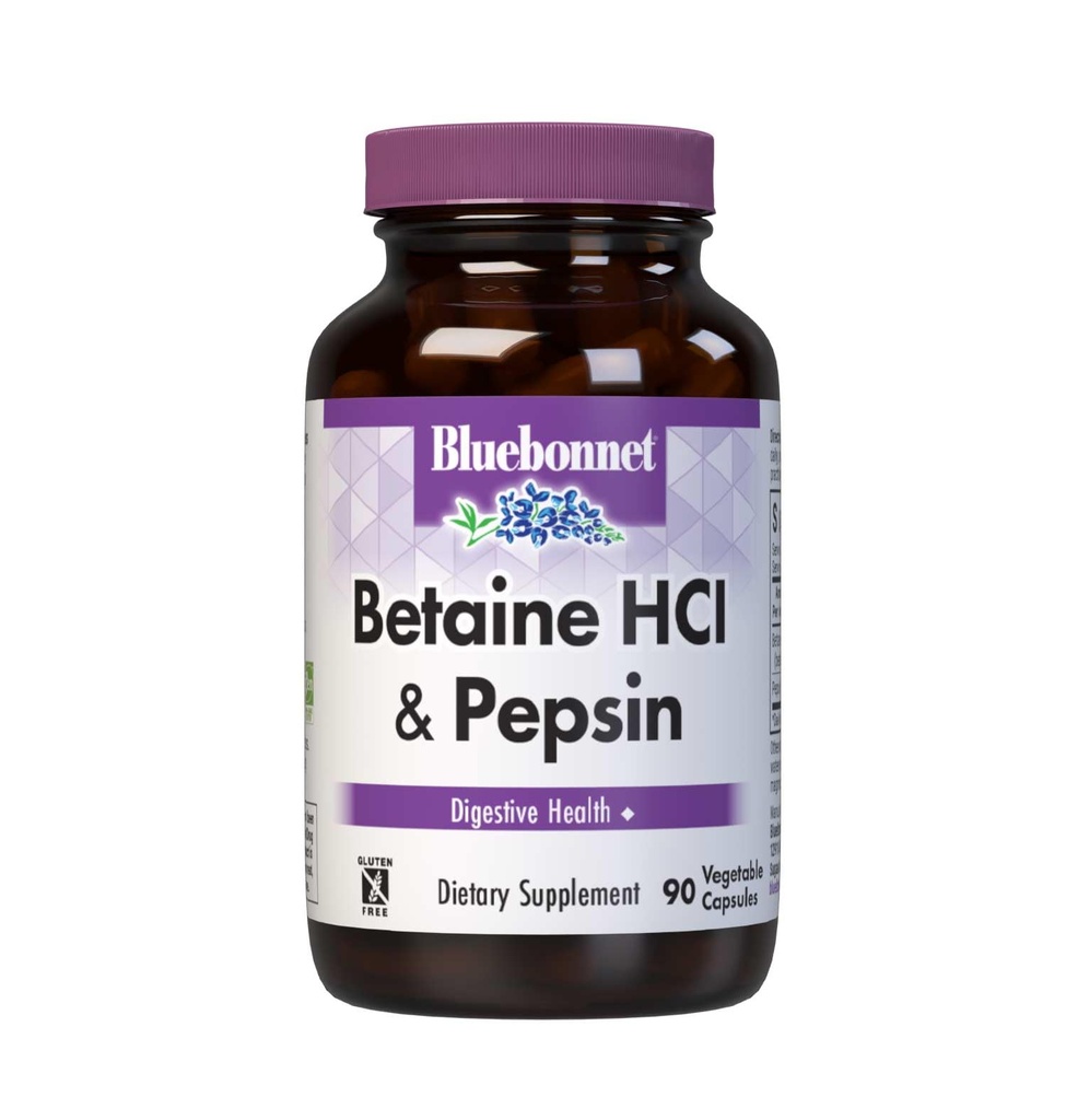 BlueBonnet Betaine HCI Plus Pepsin Vegetarian כמוסות, 90 Count
