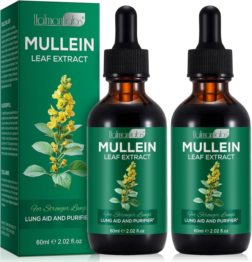Mullein Leaf Extracts Mallein Extracts Mullein Leaf Lungs Mallein Drops Mullein Leaf Lung ניקויse תוסף 4.04 Fl.Oz
